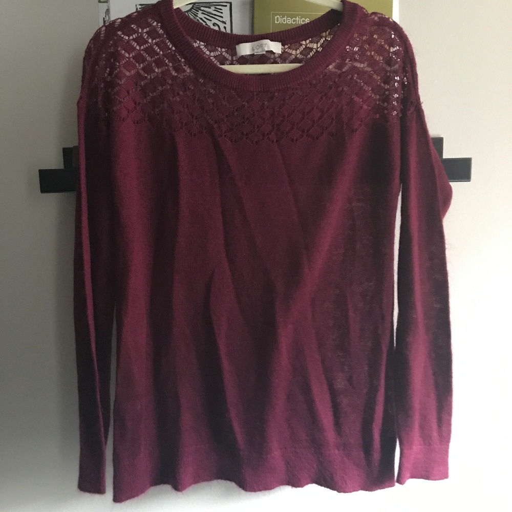 Cranberry Long Sleeve Lightweight Sweater